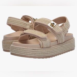 Steve Madden Beige Woven Platform Sandals